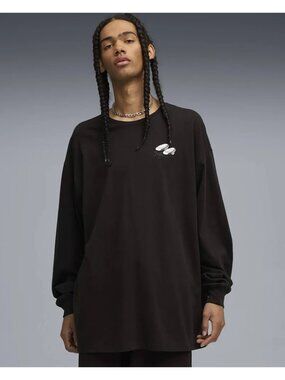 FENTY X Puma Men’s Black Long Sleeve Shoe T Shirt Size Medium NEW NWT